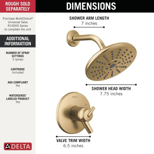 Vista 4 de DELTA FAUCET T17T259-CZH2O, bronce champán