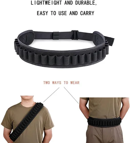 Vista 7 de EXCELLENT ELITE SPANKER - Bandolera para 24 cartuchos de escopeta, bandolera para cartuchos de escopeta, soporte para hombro, bandolera