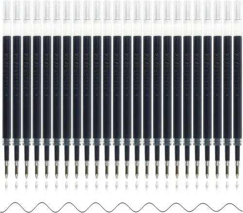 Vista 6 de U-RIGHT 24 unidades de recambios de tinta de gel retráctiles negras, tinta negra de 0,5 mm