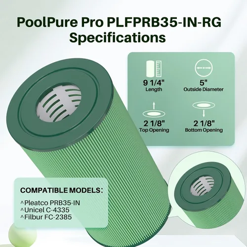 Vista 2 de POOLPURE Filtros de spa PRB35-IN, compatibles con Pentair R173431, Pleatco PRB35-IN, Unicel C-4335, FC-2385, Waterway 817-3501, filtro de bañera