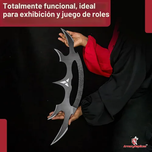 Vista 5 de Armory Replicas™ - Star Sword of Kahless Bat'Leth - Hoja de acero al carbono, envoltura de mango de nailon Negro