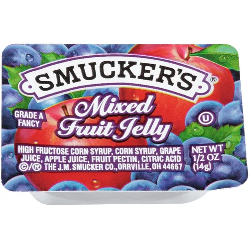 Vista 2 de Smucker's Jalea de frutas mixtas, taza de plástico de control de porciones de 1/2 oz, caja de 200