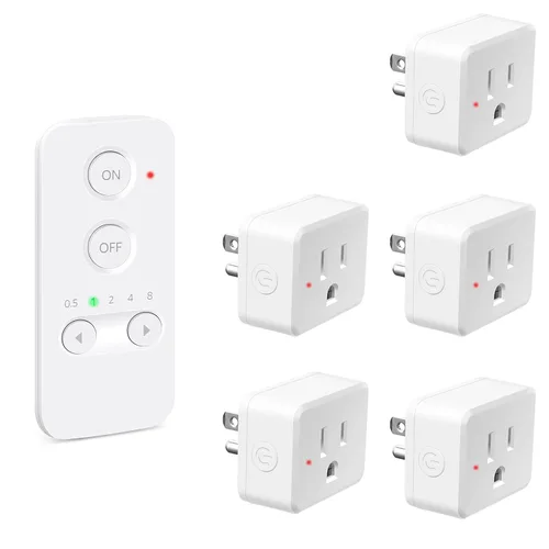Vista 111 de NineLeaf - Enchufe de salida de control remoto, interruptor de luz de encendido y apagado inalámbrico desmontable 500FT Light Plug Decorator
