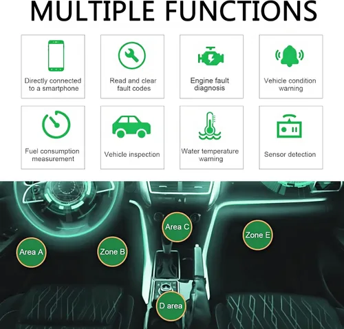 Vista 4 de Herramienta de Diagnóstico Bluetooth OBD2 para Automóvil, Dispositivo Inalámbrico para Reiniciar y Borrar Códigos de Falla, Escáner que Elimina