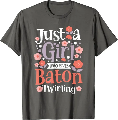 Vista 80 de A Girl Who Loves Baton Twirling - Camiseta de giro Majorette Twirler, Negro