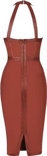 Vista 5 de whoinshop Vestido de fiesta para mujer con cuello en V y cuello en V