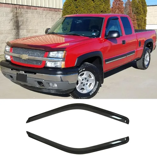 Vista 24 de Viseras laterales cromadas para ventana, deflector de ventilación de viento para Chevry Colorado/GMC Canyon Crew Cab 2004-2012, 4 piezas de montaje