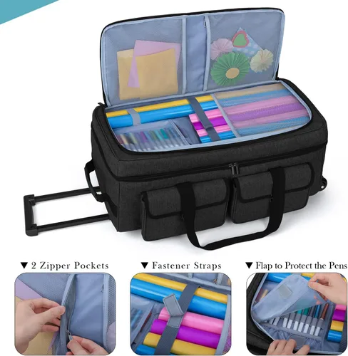 Vista 3 de Yarwo - Funda de transporte para manualidades compatible con Cricut Explore 5/Maker 4 Explore 4/3, Maker 3, Cameo 5/4, Double Layers, Heavy Duty