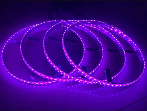Vista 4 de Juego de 4 luces LED de 15.5 pulgadas RGB con cambio múltiple para llanta, con frenado, aplicación Bluetooth de giro/control remoto Ctrl IP68, kit