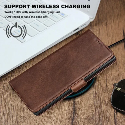 Vista 8 de iCoverCase Funda tipo cartera para Samsung Galaxy Note 10 Plus, cuero sintético de alta calidad, ranuras para tarjetas, soporte para tarjetas