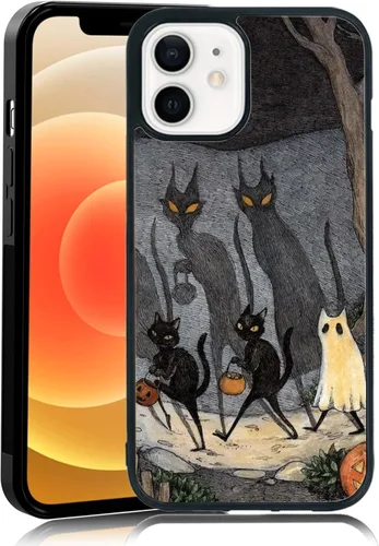 Vista 111 de Elegante funda de teléfono con diseño de gato Marie compatible con iPhone 11, funda de encaje dorado para iPhone, a prueba de golpes, rosa fucsia