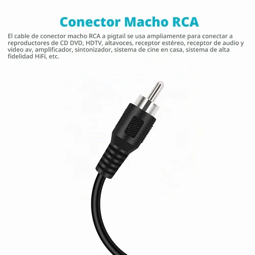 Vista 2 de Fancasee RCA a cable de altavoz, paquete de 2 conectores macho RCA de 6 pies a cable desnudo, reparación de coletas, cable de audio adaptador RCA