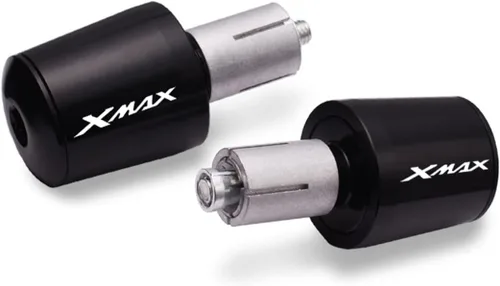 Vista 5 de CNC Aluminum Motorcycle Handlebar End 7/8" 22mm Handle Bar Ends Plugs Caps for X-MAX 125 250 300 400 (Color : Black)