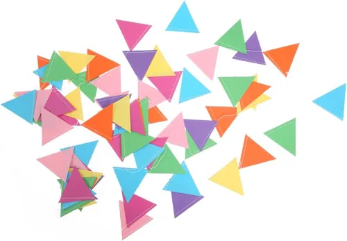 Vista 5 de Banderines de papel con bandera triangular multicolor de 26 pies para decoración colgante de fiesta de boda, 2