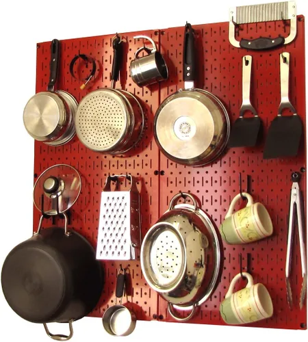 Vista 38 de Wall Control Organizador de Tablero Perforado de Cocina Estante de Almacenamiento de Ollas y Sartenes Kit de Organización con Tablero Perforado