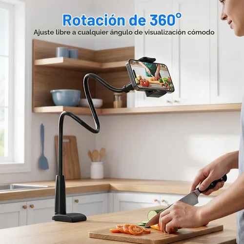 Vista 5 de MAGIPEA Soporte de teléfono de cuello de cisne para cama, soporte flexible de teléfono celular de 34 pulgadas para escritorio, soporte de abrazadera