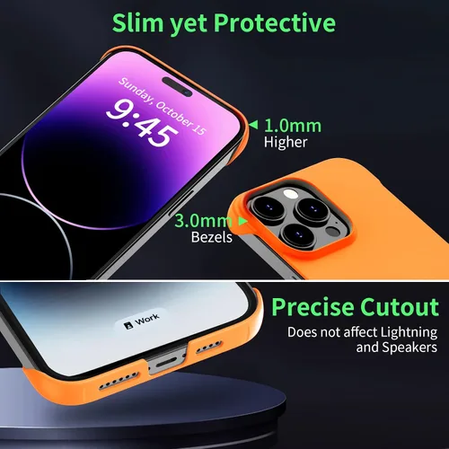 Vista 5 de GRECAZO Funda Magnética Delgada Compatible con iPhone 14 Pro Funda para Teléfono 6.1"(2022) Ultra-Delgada Ligera Duradera Sin Marco Mate Rígida
