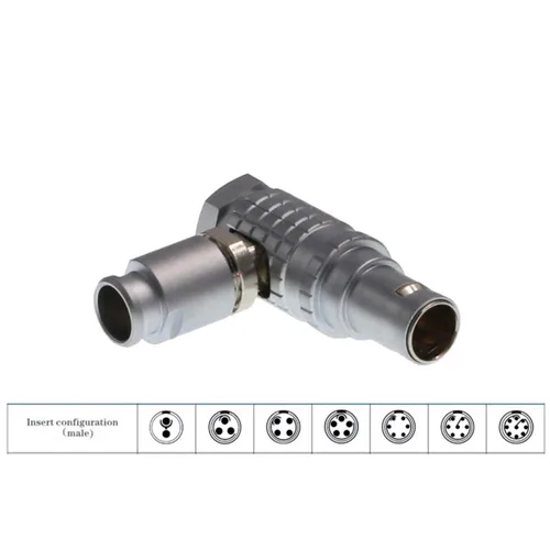 Vista 3 de HangTon FHG.0B - Conector de alimentación de ángulo recto de 2 pines, enchufe circular de cable macho para ARRI, monitor de cámara, batería EVF