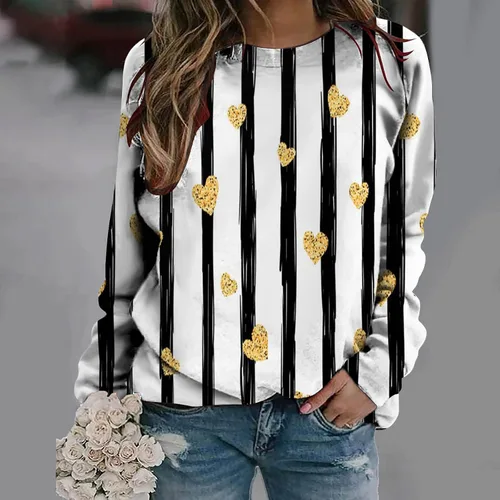 Vista 22 de Sudadera de manga larga con estampado de leopardo y corazón para mujer, para el día de San Valentín, sin botones, para niñas, regalos