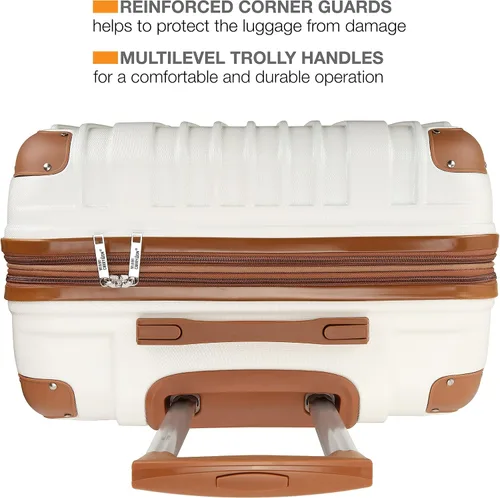 Vista 3 de Miami CarryOn Collins - Juego de equipaje giratorio expandible de 3 piezas, Blanco, Collins