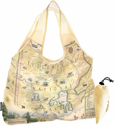 Vista 7 de Xplorer Maps Bolsa con asas – Bolsa de compras reutilizable para comestibles, plegable y lavable de nailon, resistente y compacta