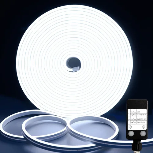 Vista 10 de echosari Tira de luces LED RGBIC inteligentes, tira de luces de neón de 33 pies que funciona con Alexa y Google Assistant, tira de luces de neón