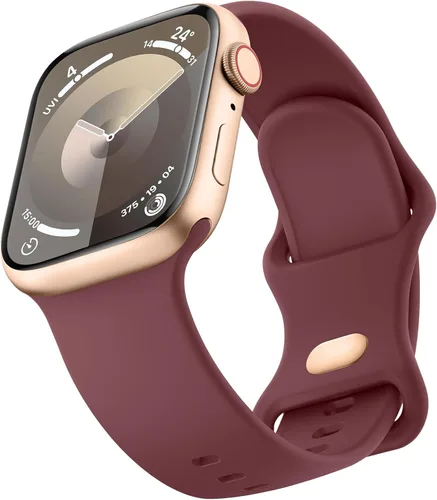 Vista 11 de Mugust - Correas deportivas compatibles con Apple Watch de 42mm, 41mm, 45mm, 49mm, 40mm, 44mm, 38mm, 42mm y 46mm, correa impermeable de silicona
