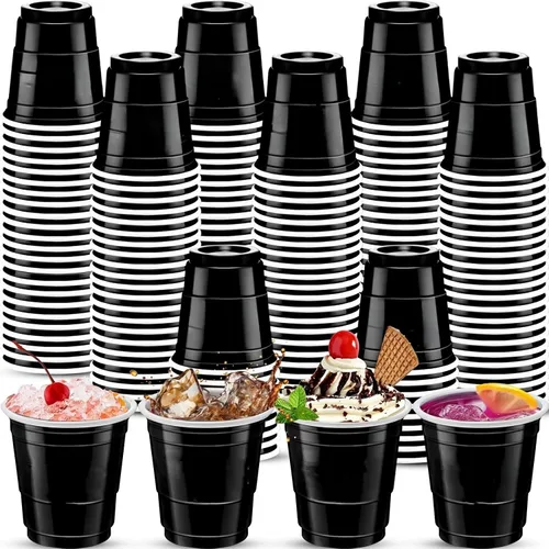 Vista 32 de 500 piezas vasos de chupito de 2 onzas de colores surtidos, vasos de chupito coloridos de plástico neón para beber, degustaciones servidas