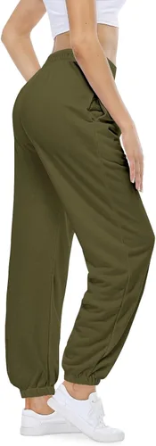 Vista 3 de Pantalones de yoga para mujer, holgados, rectos, de pierna ancha, pantalones de yoga con abertura inferior con bolsillos