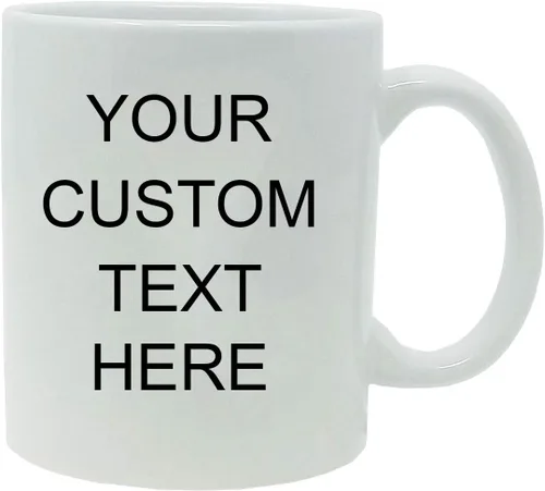 Vista 9 de Taza de café personalizada de cerámica blanca de 11 onzas, personalizable, color negro