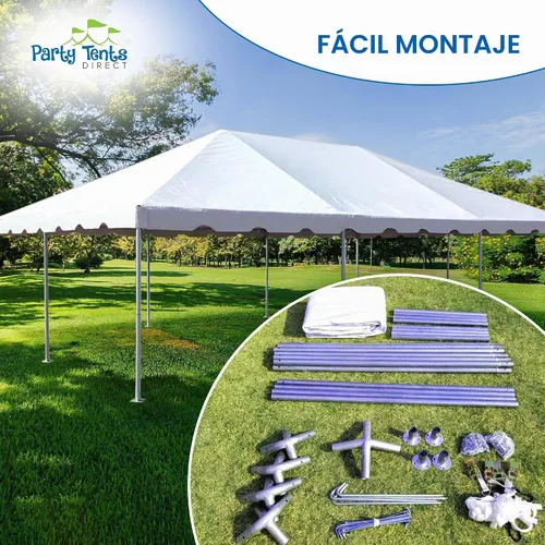 Vista 7 de Party Tents Direct - Toldo con marco de fin de semana, parte superior Blanco