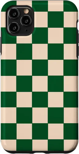Vista 13 de Funda de tablero de ajedrez a cuadros blanco crema verde para iPhone 17