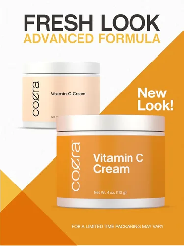 Vista 4 de Coera Crema de vitamina C 4 onzas Para cara, manchas oscuras, cuerpo y piel Hidratante iluminador, hidratante y reafirmante Libre