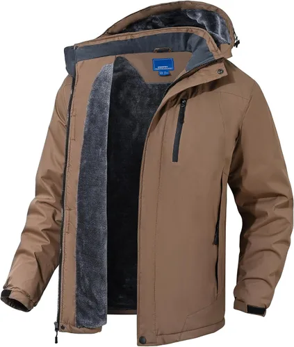 Vista 11 de Rapoo - Chaqueta impermeable de esquí para hombre, resistente al viento, chaqueta de lluvia y nieve para montaña, para invierno