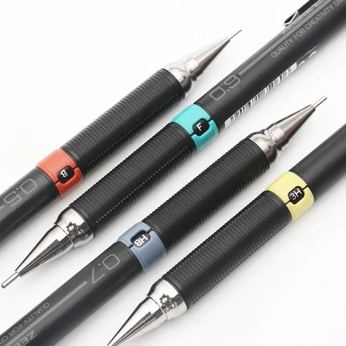 Vista 2 de YYMIYU Portaminas mecánico gris azul 2.3 ft lápiz de escritura cómica 1 paquete