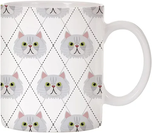 Vista 11 de Adorable Cat Breed Design Argyle Pattern Taza de café de cerámica (abisinian)