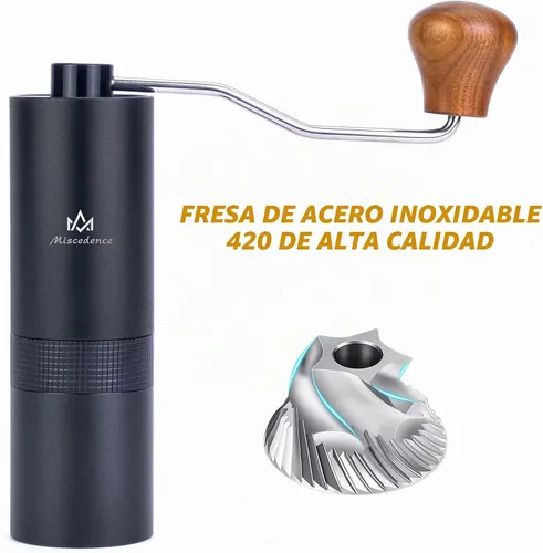 Vista 4 de Molinillo manual de grano de café interno ajustable ajuste doble posicionamiento de rodamientos, molinillos de café de rebabas de mano para uso
