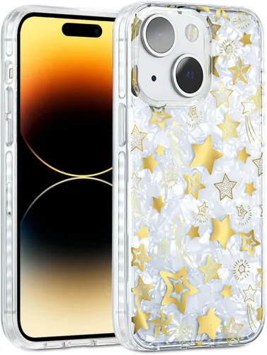 Vista 46 de SCORPIFY Funda para iPhone 14 Pro Max con diseño iridiscente de mariposa azul, bonita funda transparente para mujeres y niñas