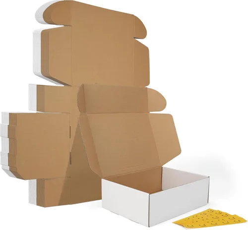 Vista 27 de HORLIMER Paquete de 40 cajas de envío de 5 x 5 x 5, caja de cartón corrugado blanco para correo, embalaje, pequeñas empresas