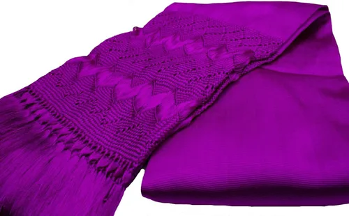 Vista 2 de Rebozo mexicano hecho a mano Santa María del Río