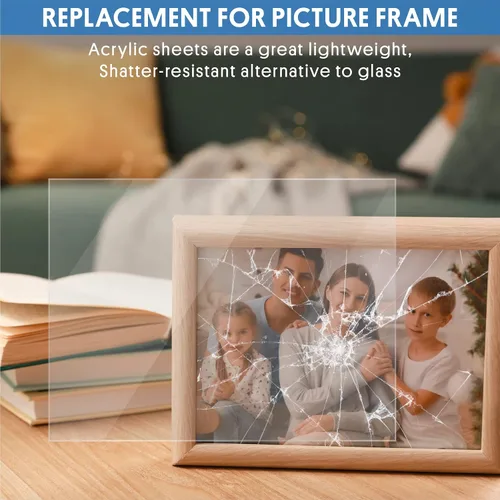 Vista 4 de Hojas de plexiglás paquete de 10 – Paneles de láminas de PET duraderos para marcos de pósteres, marcos de fotos, artes y manualidades, fabricados