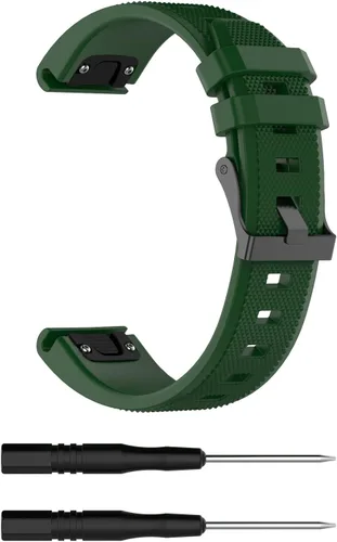 Vista 2 de Compatible con Garmin Fenix 6 Pro Watch Bands, Forerunner 945 Bands, 0.866 in Quickfit Silicona Correa de repuesto para Garmin Instinct, Fenix 5