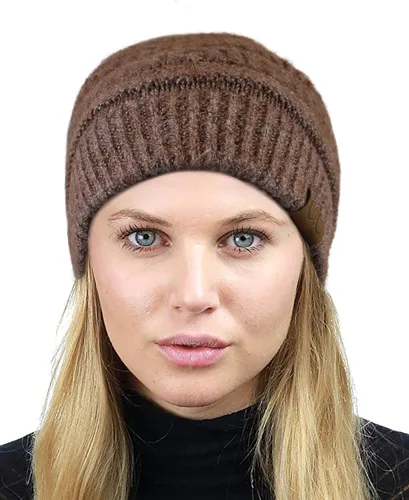 Vista 543 de C.C Trendy Warm Chunky Soft Stretch Cable Knit Beanie