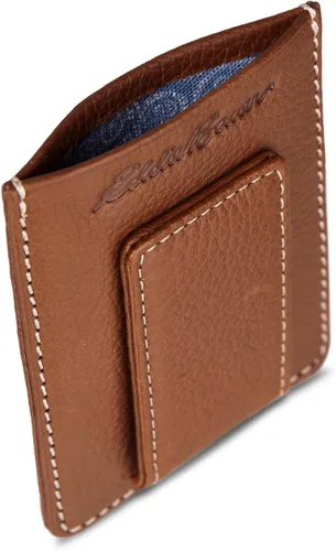 Vista 6 de Eddie Bauer Men's Rugged Leather Bifold Wallet Money Clip RFID Protection ID Window Genuine Leather EDC