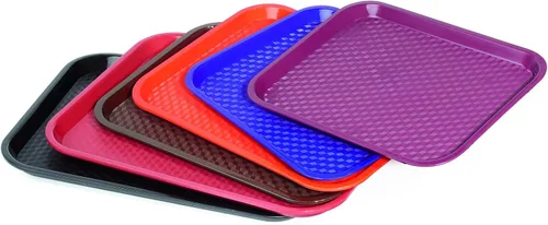 Vista 5 de G.E.T. FT-14-BK Bandeja para cafetería/comida rápida, sin BPA, 14 x 10.75 pulgadas, color negro (juego de 12)
