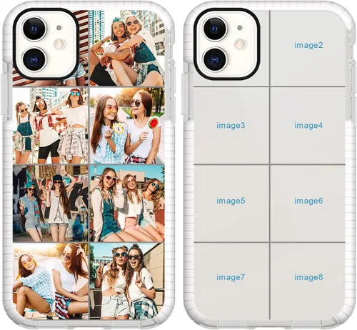 Vista 25 de Funda de teléfono personalizada para iPhone 11, diseño personalizado de fotos de collage de múltiples imágenes, resistente a los golpes, resistente