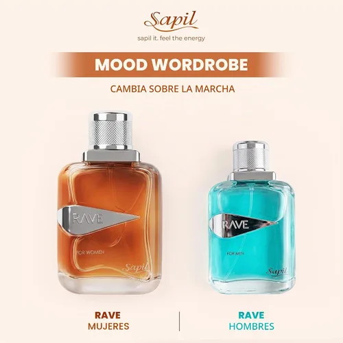 Vista 6 de Sapil Rave Perfume de vainilla afrutada para mujer con almizcle EDP 3.4oz
