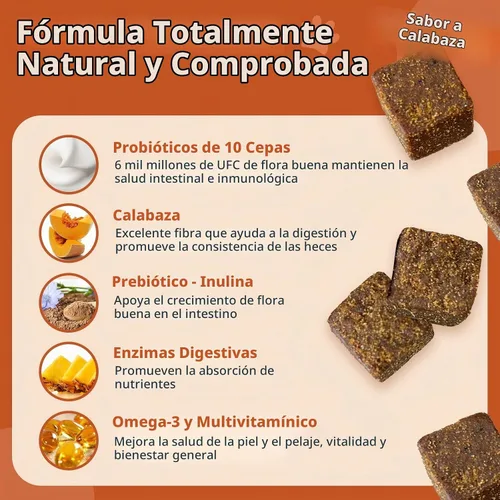 Vista 3 de ZEBORA Probióticos para perros, apoya la salud digestiva, 120 masticables suaves