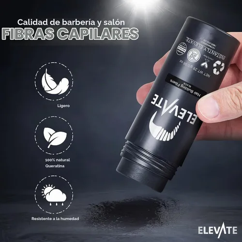 Vista 2 de ELEVATE Fibras capilares para adelgazar el cabello, tamaño grande, botella de 1.41 onzas, fibras de queratina 100% naturales indetectables