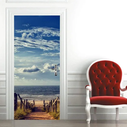 Vista 92 de Calcomanías 3D para puerta, murales para despegar y pegar, papel tapiz de caballo, calcomanías autoadhesivas extraíbles de PVC, impermeable, póster